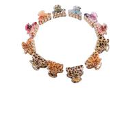 DECHOUS 12Pcs Non-Slip Acrylic Hair Claw Clips Set with Floral and Leopard Patterns, Mixed Colors, Fashion Hair Accessories for Women and, Suitable for Shower and Daily Ponytail Styling