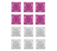 DECHOUS 12pcs Plastic False Eyelash Storage Box Set with Rosy and Silver Inserts, High- Lash Organizer Suitable for Home and Salon Use