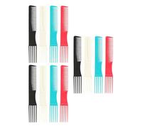 DECHOUS 12Pcs Professional Hairdressing Combs Fine Tooth Plastic Hairstyling Tools for Women’S Salon and Makeup Use Random Color