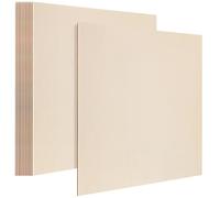 DECHOUS 12pcs Unfinished Wood Squares Plywood Wood Sheets Plain Crafting Planks Rustic Aesthetic Farmhouse-Inspired Beige Material Ready for Immediate Use Versatile Applications
