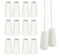 DECHOUS 12Pcs Window Blind Wood Cord Pulls: White Decorative Shade Pull Cord Knobs Drops End for Home Office Window Roman Blinds or Shades Accessories