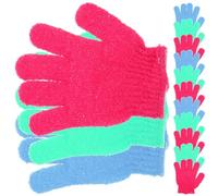 DECHOUS 14pcs Bath Gloves Five Fingers Shower Towels 7 Colors Nylon Multi-purpose Exfoliating Towel Removes Excess Oil for Students Women Bathing Random Color