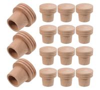DECHOUS 15 Pcs Moxa Stick Base Wooden Fire Extinguishing Cap and Moxa Stick Storage Base for Moxibustion and Massage Parlours, Easy to Use, for People of Skill Levels