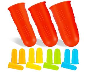 DECHOUS 15 Pcs Silicone Finger Protectors with Flexible Use and Good Elasticity Finger Covers Guards for Sewing and Making Scrapbooks for Adhesives and Gardening Tasks