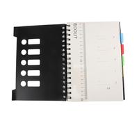 DECHOUS 150 Sheets Spiral Notebook Divided Pages Pp Paper Iron A5 Black, College Ruled Journal Pad for Note Taking, Work, Students and Professionals
