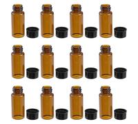 DECHOUS 15pcs Brown Glass Bottles Screw Mouth Sample Vials Leakproof for Essential Oils Herbal Extracts Medicine Storage