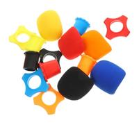 DECHOUS 15pcs Mic Protection Ring Mic Bottom Cover Windscreen Sponge Material Mixed Color Bump Protection Identifying Stage for Wireless Use Random Color