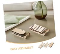 DECHOUS 15pcs Miniature Wooden Sleigh Ornaments Christmas DIY Craft for Desktop Dollhouse Decoration Space Saving Holiday Figurines with Styles for Family Interactive Fun and Educational