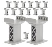 DECHOUS 15pcs Train Bridge Pier Plastic Railway Track Accessories Weather-resistant Elevated Multi-level Support Risers Train Components Compatible with All Major Brands