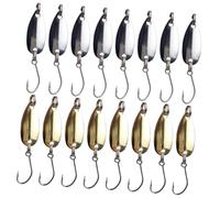 DECHOUS 16Pcs Freshwater and Saltwater Fish Hooks with Convenient Fake Baits Lifelike Sinking Spinners for Bass Carp Big Mouth Fishing Lightweight and Portable