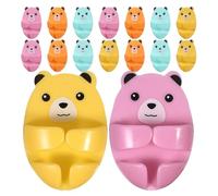 DECHOUS 16pcs Power Outlet Hook Plug Storage Hooks Plastic Cable Organizer with Easy Installation and Cleaning for Desk and Night Stand, Cute Bear Shape Cartoon Style Plug Color