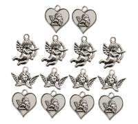 DECHOUS 18Pcs Silver Angel Charms DIY Jewelry Pendants Set Cupid Thinking Angel for Necklace Bracelet Crafting 3Rd Wedding Anniversary Accessories
