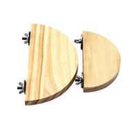 DECHOUS 2 Pcs Khaki Wooden Parrot Wood Springboard and Hamster Platform Semicircle Stands for Small Animals, Chew Resistant and Relieves Boredom, for Play and Cage Use