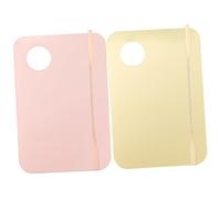 DECHOUS 2 Set Acrylic Makeup Blending Plates with Spatulas Professional Cosmetic Foundation Mixing Trays for Artists and Women Lightweight Portable Palettes for Easy Color Design and