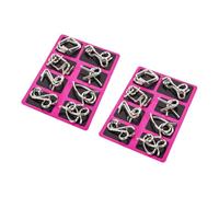 DECHOUS 2 Sets Disentanglement Puzzle Wire Brain Teaser for Adults Iq Interlock Ring Game for Concentration and Creative Thinking Training Chinese