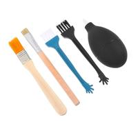 DECHOUS 2 Sets Earbud Cleaning Kit with Jet Blower and Cleaning Brush, Rubber and Wood Material Headset Clean Set for Removing Dust and Impurities, for Electronics and Headphones Random