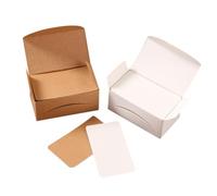 DECHOUS 200pcs White Blank Card Stock Paper for Handwritten Words and Thank You Notes, Classical Style Rounded Corners, for Scrapbook and Student DIY Crafts