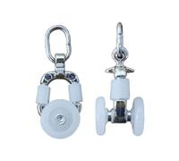 DECHOUS 20pcs Alloy Curtain Track Gliders Twin Wheel Sliding Rollers Quiet Window Rail Runners for Straight and Curved Tracks Compatible Electric and Manual Systems