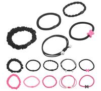DECHOUS 20pcs Women Hair Ties with Bowtie Pearl Beads Design High Elastic and Pink Scrunchies for No Damage Hair Bands for Ponytails and Braids for Daily and Special Occasions