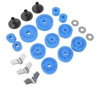 DECHOUS 21pcs Drum Kit Eva Foam Pad Set Non-slip Cymbal Gasket Accessories Blue Drum Set Parts Clutch Gasket Clutch Tube Dampening and Protection