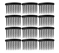 DECHOUS 24pcs Black Plastic Bridal Wave Hair Side Combs 17 Teeth Straight Wave Teeth Veil Combs for Wedding Bridesmaids Hair Accessories