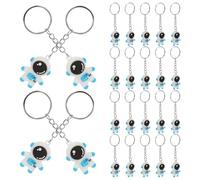 DECHOUS 24pcs Cute Pvc Astronaut Keychains Small 3.8cm Blue Spaceman Bag Charms Travel Luggage Purse Accessories Outer Space Party Favors Birthday Return