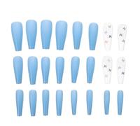 DECHOUS 24pcs False Nail Salon Fake Nails Ultra-thin Abs Material Assorted Color Not Easy to Break for Personal Use and Party