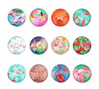 DECHOUS 24pcs Flamingo Magnet Sticker Fridge Magnets Sticker Creative Refrigerator Decoration Prop round Glass Won't Fall off Hold Files Assorted Color Eye-catching Home Random Style