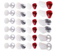 DECHOUS 24pcs Silicone Toe Separators and Nail Art Dividers Set with Rhinestones for Pedicure Soft Flexible Gel Toe Dividers Protecting Overlapping and Enhancing Manicure Care