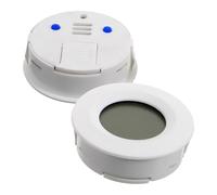 DECHOUS 2Pc Round Digital Hygrometer Temperature Humidity Celsius Display Indoor Wall Mount Portable for Home Office Warehouse Use White