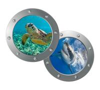 DECHOUS 2pcs 3D Wall Stickers Ocean Creatures Wall Sticker Decorative Easy to Stick PVC Nursery Rooms Home Decorative Styles