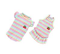 DECHOUS 2pcs Adorable Puppy Vest Dog Dress Pet Summer Cool Clothes for Small Dogs Includes Costume and Puppy Shirt for Outdoor Activities
