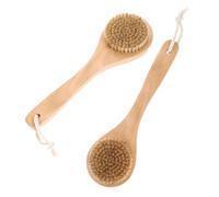 DECHOUS 2pcs Boar Bristle Bath Exfoliating Brush with Short Handle for Deep Skin Cleansing and Dead Skin Removal Natural Body Scrub Brush Suitable for Shower and Dry Brushing