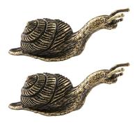 DECHOUS 2pcs Brass Snail Craft Mini Vintage Brass Snail Statue Vintage Retro Decorative Prosperity Ornament for Shop and Hotel
