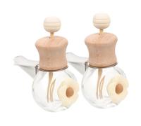 DECHOUS 2pcs Car Essential Oil Diffuser Bottle with Vent Clips Milk Tea Color Aromatherapy Car Fragrance Diffuser for Refreshing Aroma and Stylish Decoration Vehicle