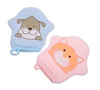 DECHOUS 2pcs Cartoon Star Shape Baby Bathing Washcloths Soft Cotton Scrubbing Gloves with Strong Water Absorption, Portable for Home and Business Trip Use