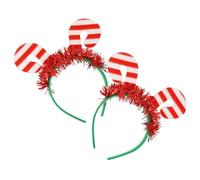 DECHOUS 2pcs Christmas Headband Hair Hoops Cane Festive Performance Headwear for Christmas Party Decorations Girls Hair Bands Xmas Headbands
