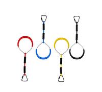 DECHOUS 2pcs Colorful Gymnastic Rings for Set Fitness and Climbing Rings for Backyard Obstacle Courses Smooth Grip for Safe Fun Red