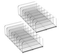DECHOUS 2pcs Countertop Organizer for Eyeshadow Palettes with Grid Design, Ps Material Makeup Storage Box for Storing and Organizing Cosmetics, Suitable for Vanity or Dressing Table