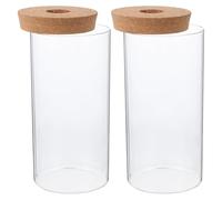 DECHOUS 2Pcs Cylindrical High Borosilicate Glass Terrarium Bottles for DIY Micro Landscape, Moss Plant Containers, Glass Plant Planters for Indoor Gardening and Succulent Display