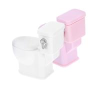 DECHOUS 2pcs Doll Potty: Miniature Dollhouse Bathroom Toilets - Realistic Tiny Toilet Toys For Dollhouse Decoration And Creative Play