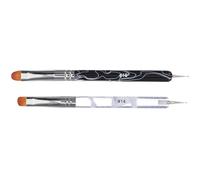 DECHOUS 2pcs Double-ended Nail Dotting Pens Nail Art Brushes with Comfortable Stainless Steel and Acrylic Material for Professional Use and DIY Crafts
