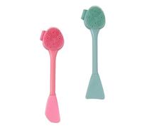 DECHOUS 2PCS Double-headed Silicone Face Brush for Deep Pore Cleaning and Makeup Removal Soft Wash Face Brush with Fishtail Blade Shape Skin-friendly Facial Cleansing Tool for Gentle