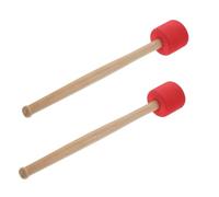 DECHOUS 2pcs Drum Mallet Sticks with Solid Froth Ball Head and Wood Handle, Non-skid Handle for Good Grip, for School Marching Band and Teaching, Suitable for Beginners and Teens