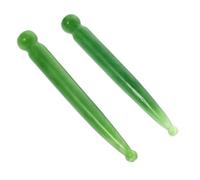DECHOUS 2pcs Ergonomic Acupuncture Massage Sticks Green Manual Trigger Point Pen for Face and Body Comfort Double Head Self-Massage Tools for Fatigue and Swelling Reduction