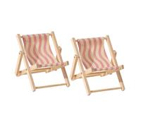 DECHOUS 2pcs Foldable Beach Chair Phone Stand Portable Wooden Cell Phone Holder for Desk and Travel Cute Coastal-themed Decor with Stable Design for Video Viewing and Video Calls