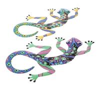 DECHOUS 2pcs Gecko Pendant Walls Wall Sculptures Gecko Sculptures Iron Material Assorted Color Unique Style Fine Detail Hanging Decoration for Hotel Shopping Mall