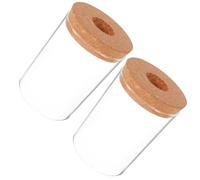 DECHOUS 2pcs Glass Propagation Vase for Hydroponic Plants with Cork Lid, 450ml Compact Design and Air Circulation, for Office Decor and Micro Landscape Succulent Planter