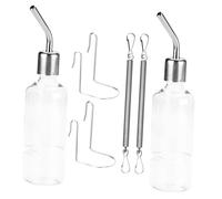 DECHOUS 2pcs Hanging Pet Water Dispenser for Hamster Rabbit Squirrel Guinea Pig Stainless Steel No-leak Drinking Bottle with Sealed Threaded Mouth and Easy Installation