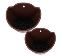 DECHOUS 2pcs Hanging Plant Pot Garden Balcony Planter Indoor Wall Basket with Hanging Design Plastic Pp Material Can Be Fixed on Wall Or Balcony Fence for Those Who to Plant Flowers